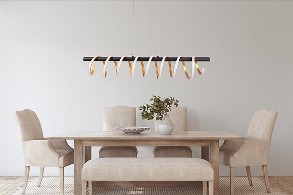 LED-Pendelleuchte Belleza - Eisen / Acrylglas - Schwarz / Gold - 1-flammig