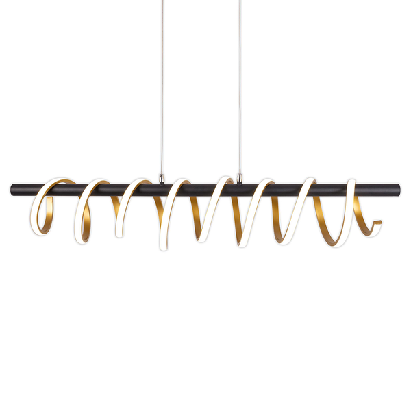 LED-Pendelleuchte Belleza - Eisen / Acrylglas - Schwarz / Gold - 1-flammig