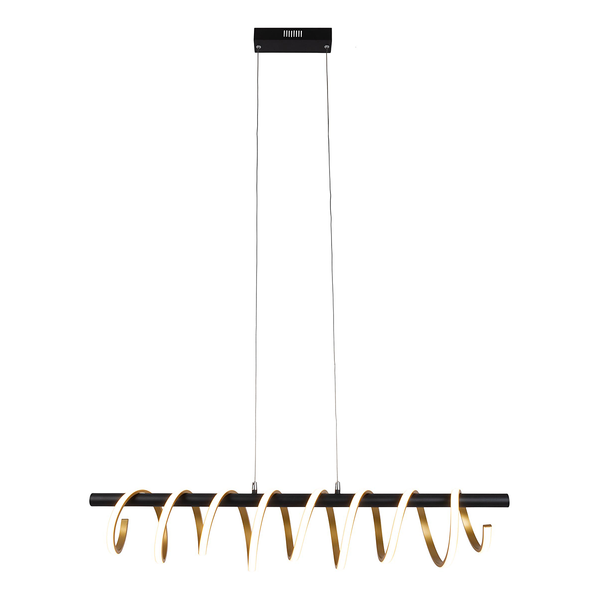 LED-Pendelleuchte Belleza - Eisen / Acrylglas - Schwarz / Gold - 1-flammig