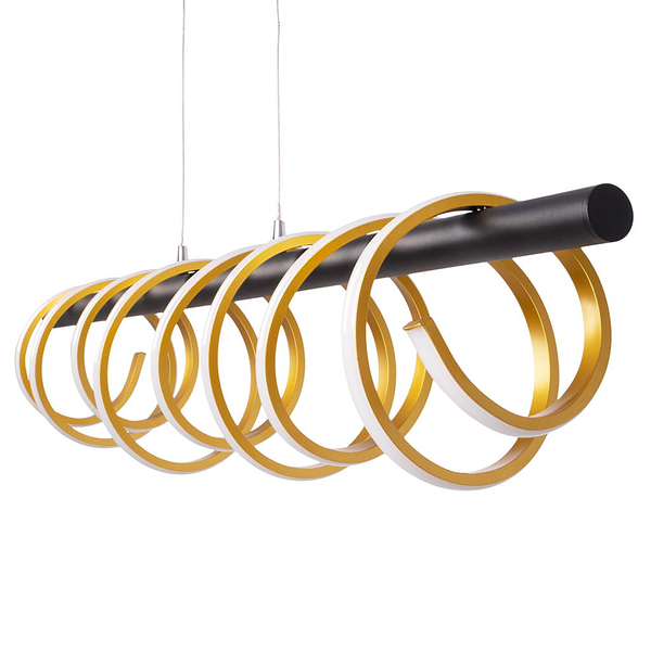 LED-Pendelleuchte Belleza - Eisen / Acrylglas - Schwarz / Gold - 1-flammig