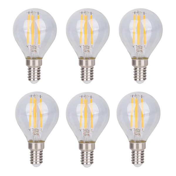 LED-Leuchtmittel Daffy Globe - Klarglas - Durchscheinend - 6er Set