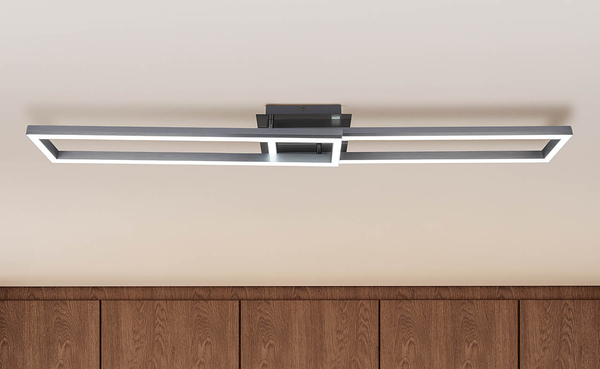 LED-Deckenleuchte Bantry - Aluminium / Kunststoff - Silber - Flammenanzahl: 2