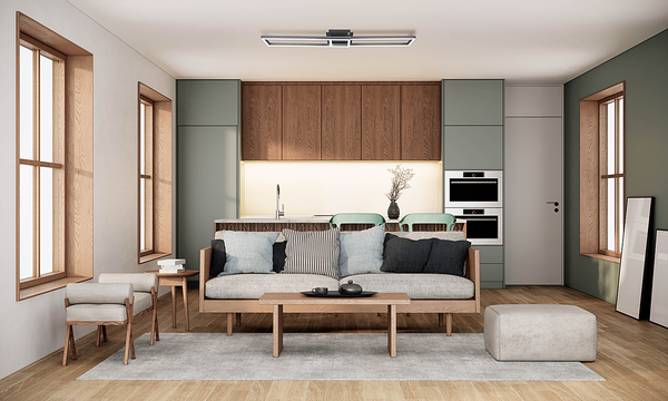 LED-Deckenleuchte Bantry - Aluminium / Kunststoff - Silber - Flammenanzahl: 2