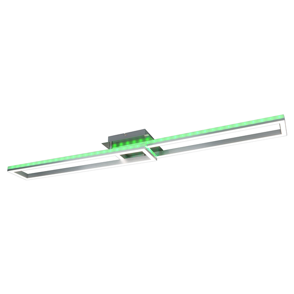 LED-Deckenleuchte Bantry - Aluminium / Kunststoff - Silber - Flammenanzahl: 2