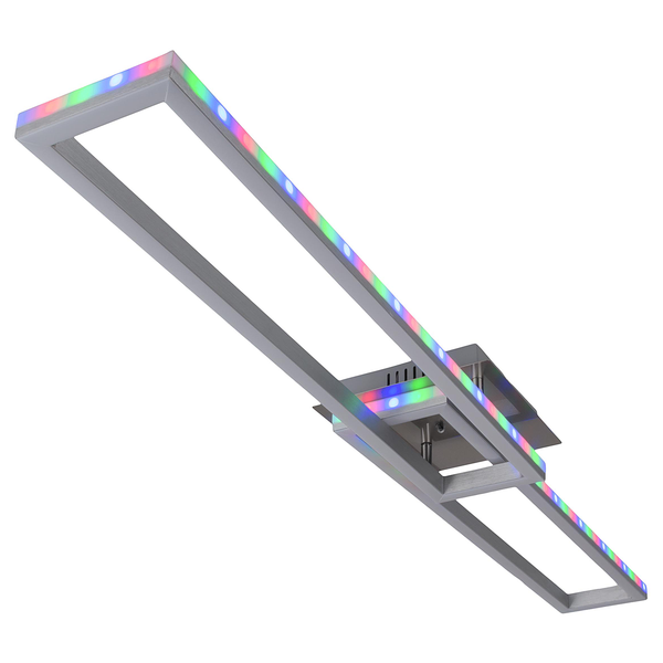 LED-Deckenleuchte Bantry - Aluminium / Kunststoff - Silber - Flammenanzahl: 2