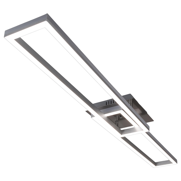 LED-Deckenleuchte Bantry - Aluminium / Kunststoff - Silber - Flammenanzahl: 2