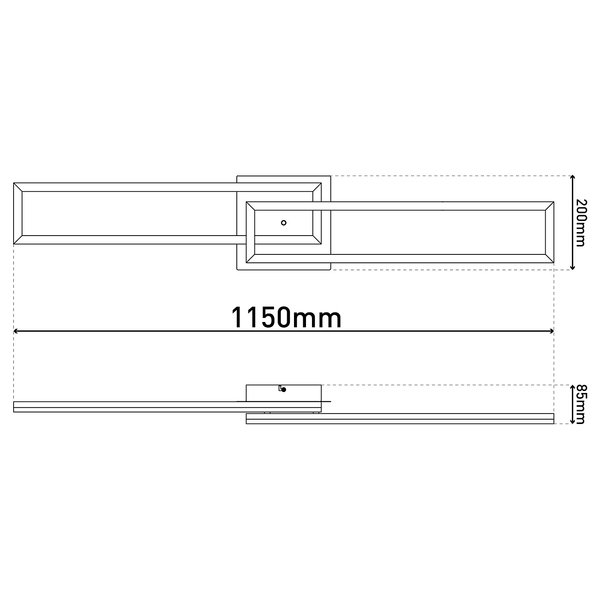 LED-Deckenleuchte Bantry - Aluminium / Kunststoff - Silber - Flammenanzahl: 2