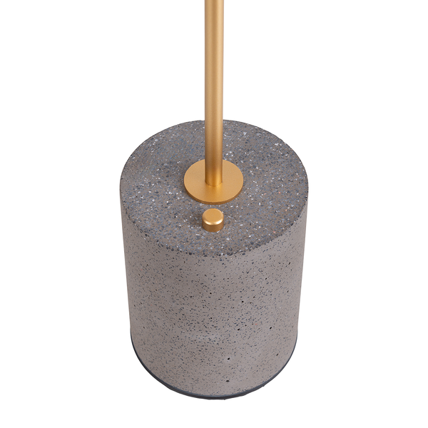 Tischleuchte Seta - Eisen / Beton - 1-flammig - Grau / Gold