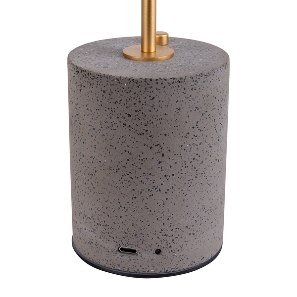 Tischleuchte Seta - Eisen / Beton - 1-flammig - Grau / Gold