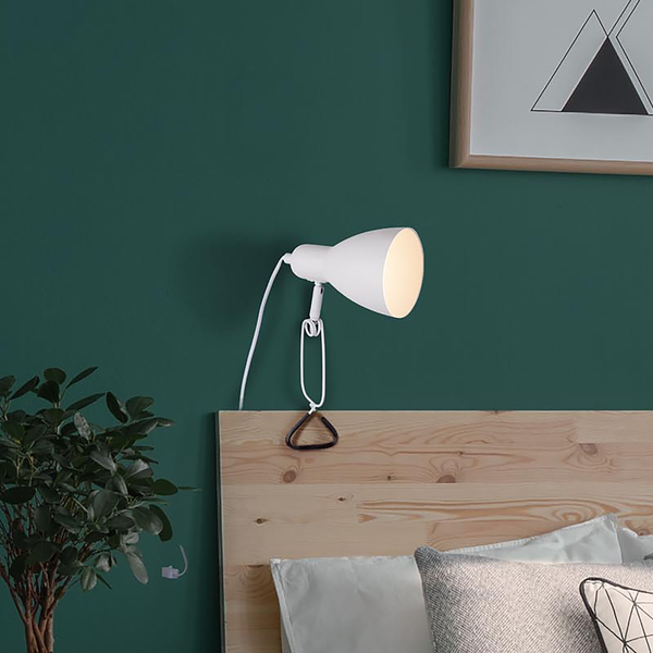 Klemmleuchte Mara - Eisen - 1-flammig - Weiß