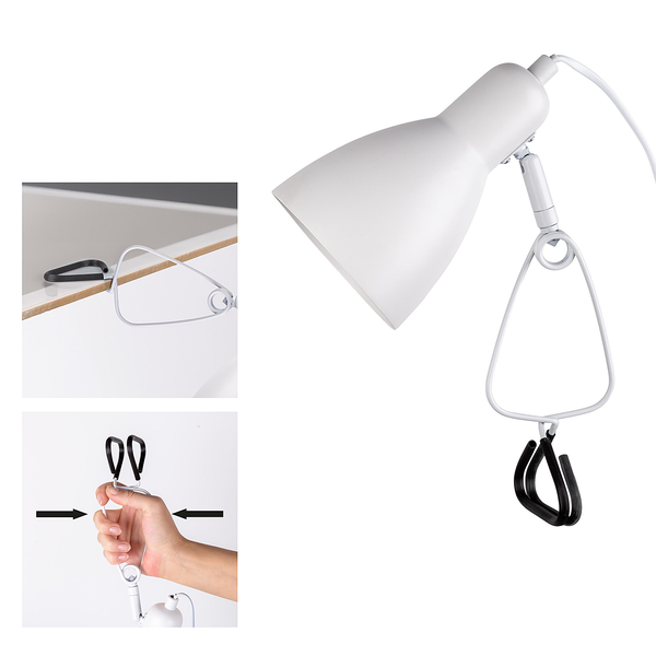 Klemmleuchte Mara - Eisen - 1-flammig - Weiß