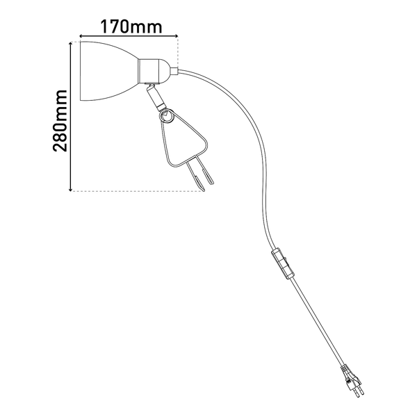Klemmleuchte Mara - Eisen - 1-flammig - Weiß