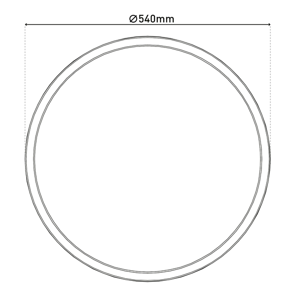 LED-Deckenleuchte Carlo - Kunststoff - Schwarz - 1-flammig - Durchmesser: 54 cm
