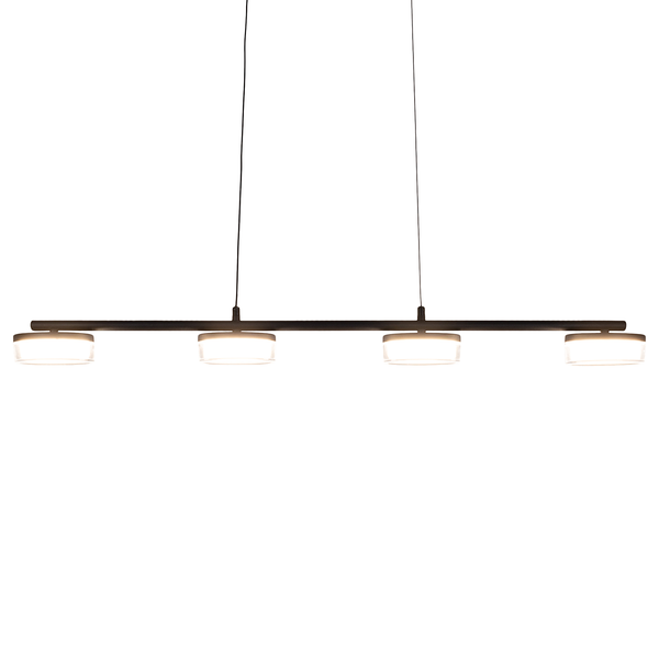 LED-Pendelleuchte Cimo - Eisen / Acrylglas - Schwarz - 4-flammig