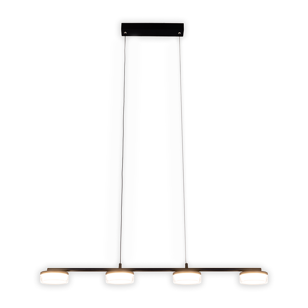 LED-Pendelleuchte Cimo - Eisen / Acrylglas - Schwarz - 4-flammig