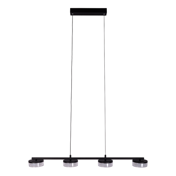 LED-Pendelleuchte Cimo - Eisen / Acrylglas - Schwarz - 4-flammig