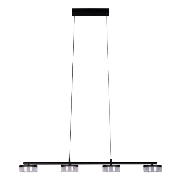 LED-Pendelleuchte Cimo - Eisen / Acrylglas - Schwarz - 4-flammig