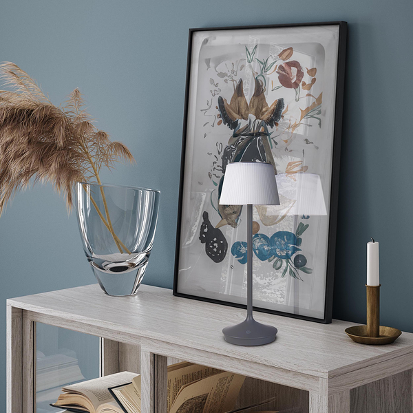 Tischleuchte Emmi - Eisen / Kunststoff - 1-flammig - Grau