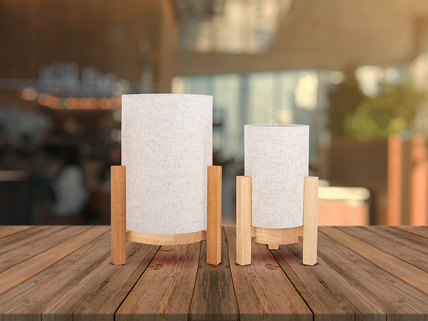Tischleuchte Madita - Mischgewebe - 1-flammig - Beige - 16 x 25 cm