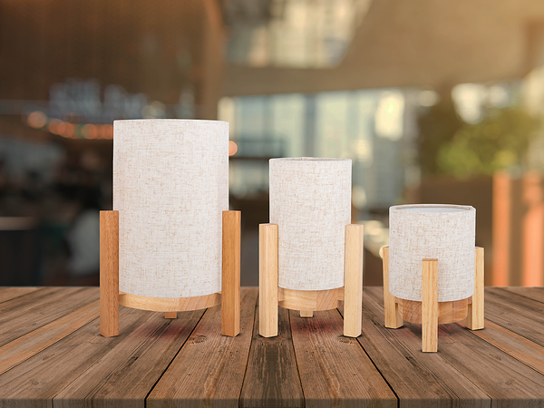 Tischleuchte Madita - Mischgewebe - 1-flammig - Beige - 16 x 25 cm