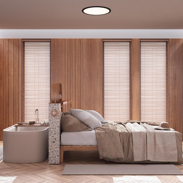 LED-Deckenleuchte Carlo - Kunststoff - Schwarz - 1-flammig - Durchmesser: 29 cm