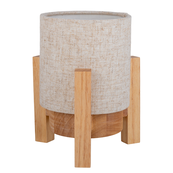 Tischleuchte Madita - Mischgewebe - 1-flammig - Beige - 16 x 19 cm