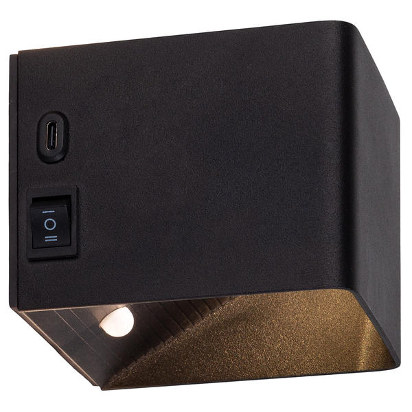 Wandleuchte Cube - Eisen - 1-flammig - Schwarz