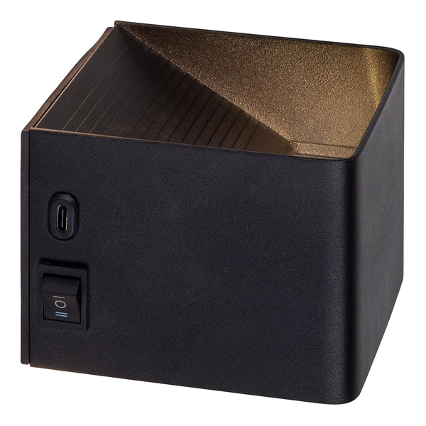 Wandleuchte Cube - Eisen - 1-flammig - Schwarz