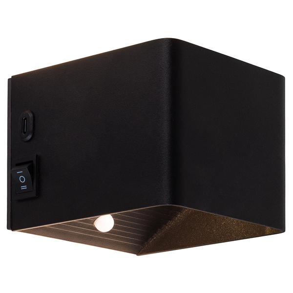 Wandleuchte Cube - Eisen - 1-flammig - Schwarz