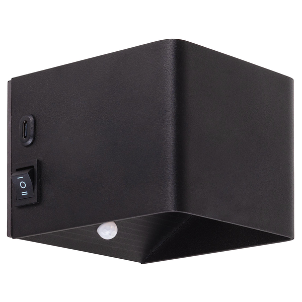 Wandleuchte Cube - Eisen - 1-flammig - Schwarz