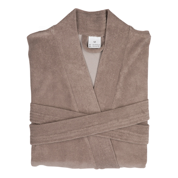Herrenbademantel Jersey - Baumwolle / Polyester - Größe M - Taupe - Breite: 45 cm