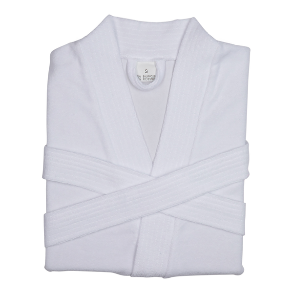 Damenbademantel Jersey - Baumwolle / Polyester - Größe S - Weiß - Breite: 40 cm