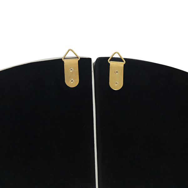 Wandspiegel Bish - Metall / Glas / Kunstleder - Schwarz