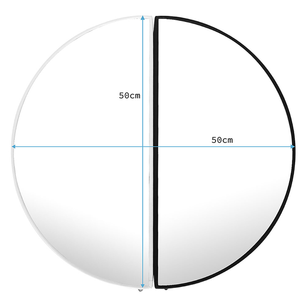 Wandspiegel Bish - Metall / Glas / Kunstleder - Schwarz