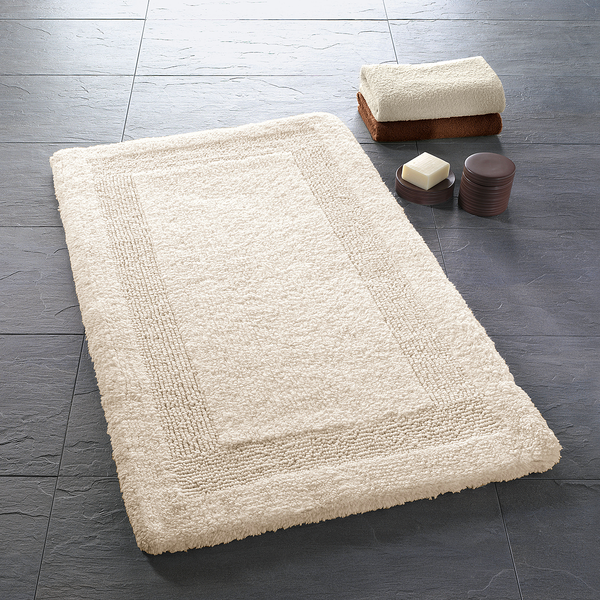 Badteppich Arizona - Baumwolle - Beige - 60 x 100 cm