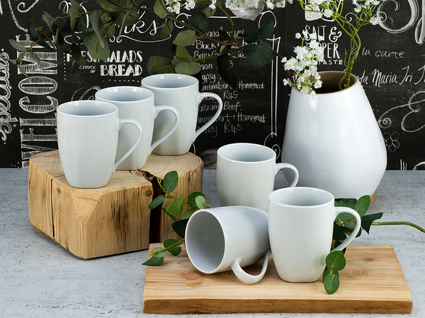 Kaffeebecher Square 6er-Set - Porzellan - Weiß