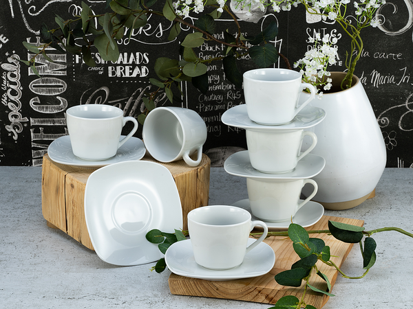 Kaffeetassen Square - Porzellan - Weiß - 12-teilig