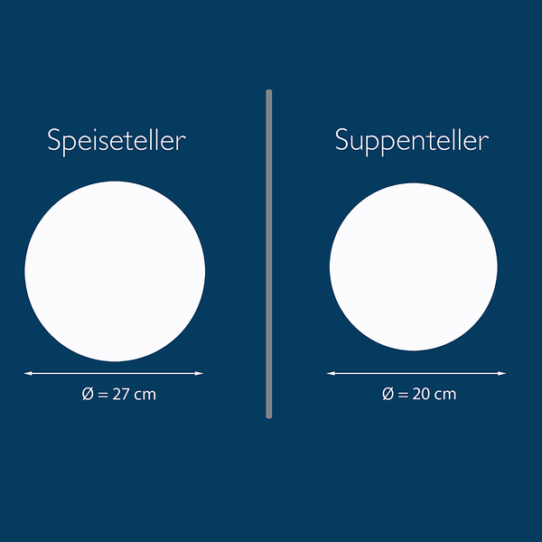 Tafelservice Luna Black Line - Porzellan - Weiß - 12-teilig