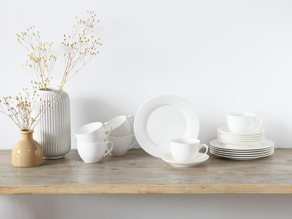 Kaffeeservice Fleur Royal - Porzellan - Creme - 18-teilig