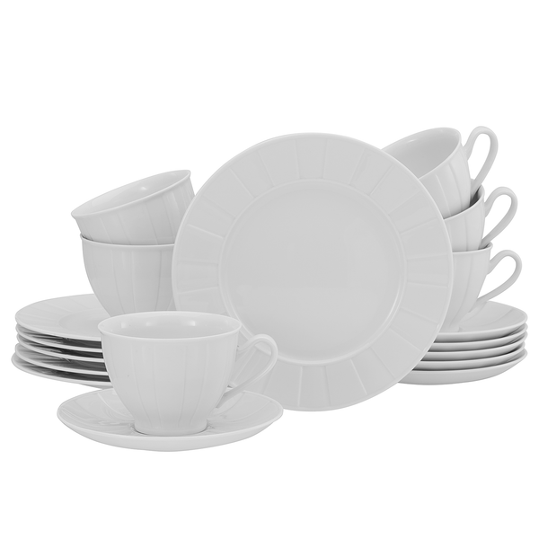 Kaffeeservice Barcelona - Porzellan - Weiß - 18-teilig