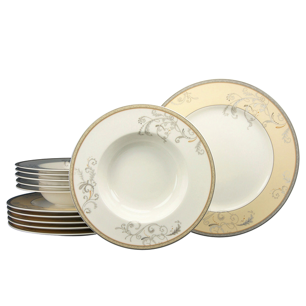 Tafelservice Villa Medici - Porzellan - Creme - 12-teilig