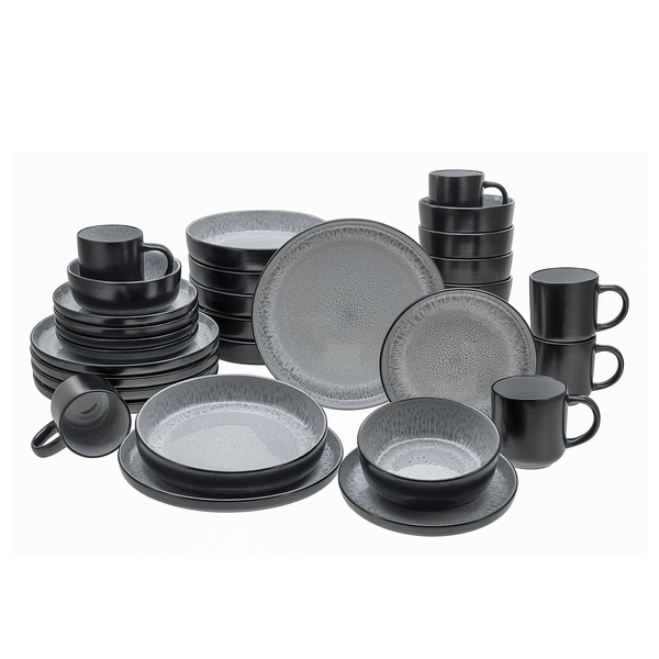 Kombiservice Nordic Fjord - Steinzeug - Grau - 30-teilig