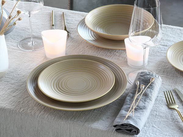 Tafelservice Lava Stone - Steinzeug - 12-teilig - Sand