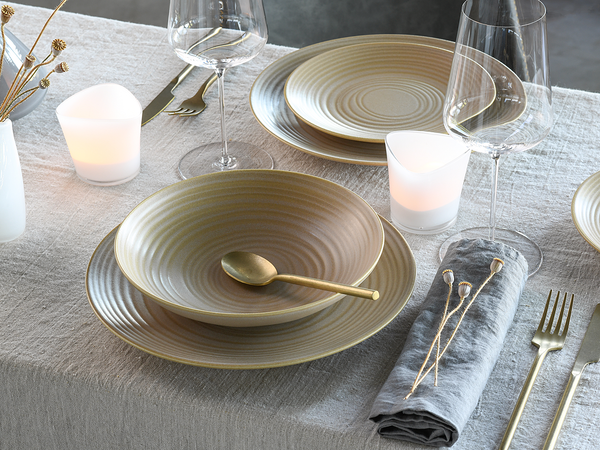 Tafelservice Lava Stone - Steinzeug - 12-teilig - Sand