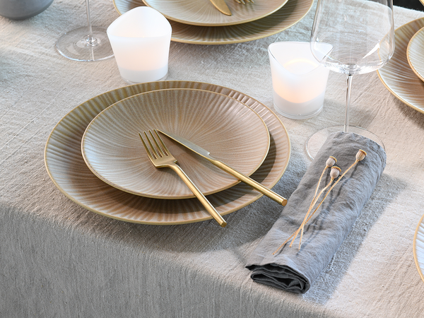 Tafelservice Vesuvio - Steinzeug - 12-teilig - Creme