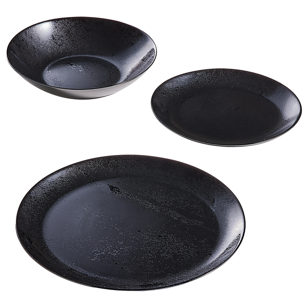 Tafelservice Diana - Farbglas - Schwarz - 12-teilig