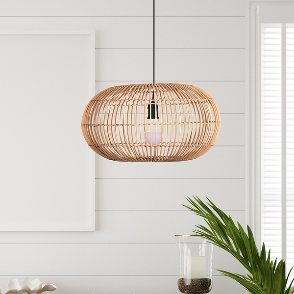 Pendelleuchte Bali Rattan - Rattan -Braun - 1-flammig