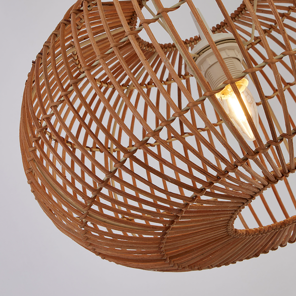 Pendelleuchte Bali Rattan - Rattan -Braun - 1-flammig