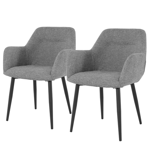 Armlehnenstuhl Ecunda 2er-Set - Grau