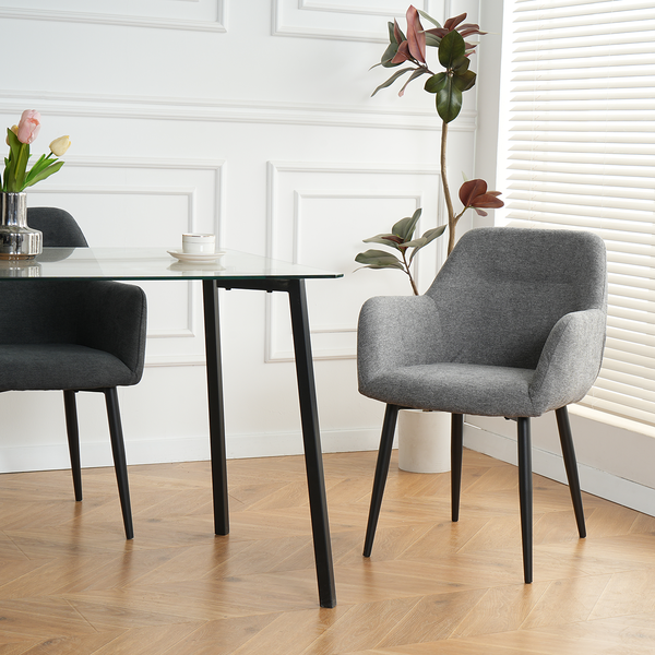 Armlehnenstuhl Ecunda 2er-Set - Grau
